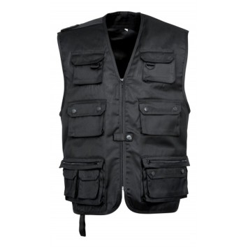 Gilet reporter multipoches noir