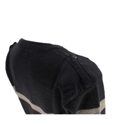 Pull noir avec bande grise brodé Sécurité