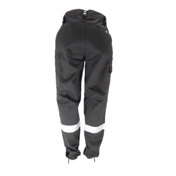 Pantalon intervention noir + bande grise réfléchissante