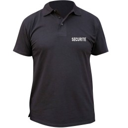 Polo noir brodé "Sécurité"