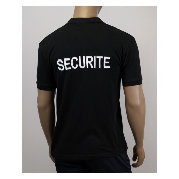 Polo noir brodé "Sécurité"
