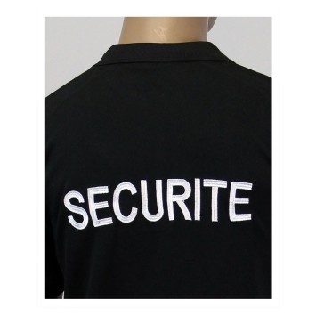 Polo noir brodé "Sécurité"