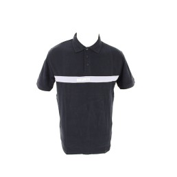 Polo noir + bande grise...