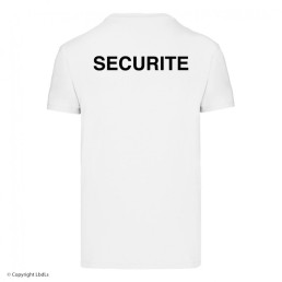 Tee-shirt blanc  sérigraphie "sécurité"