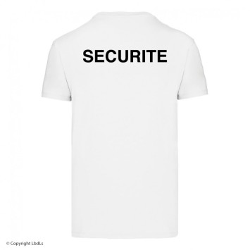 Tee-shirt blanc  sérigraphie "sécurité"