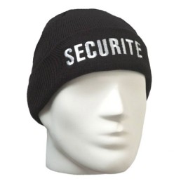 bonnet noir brodé "Sécurité"