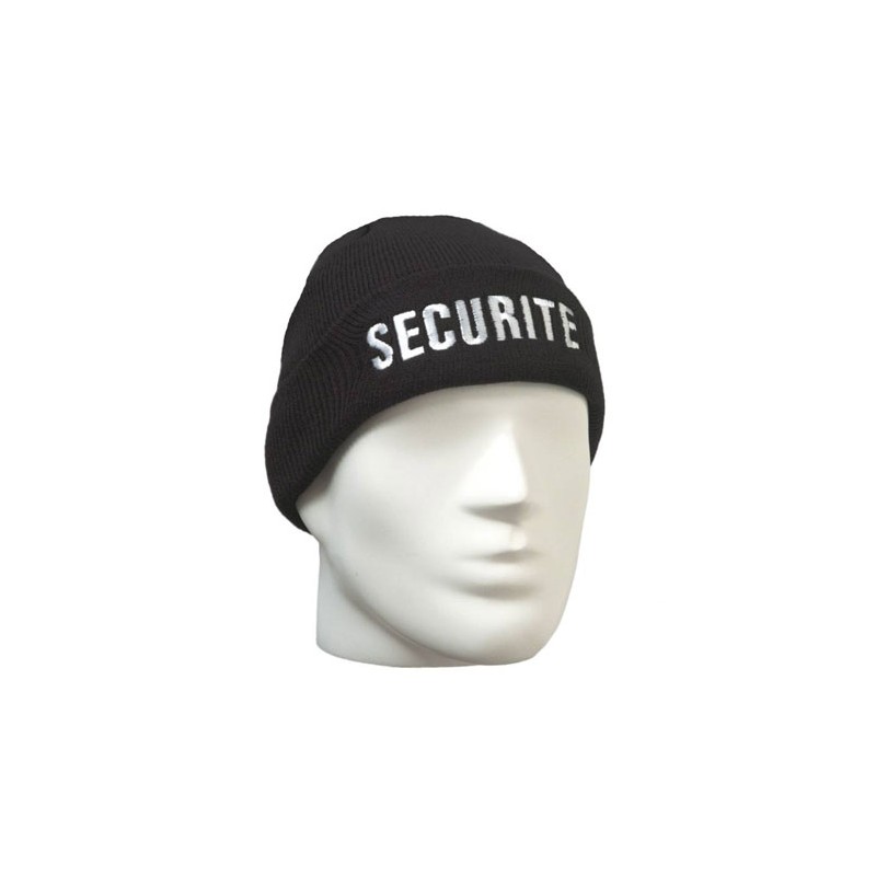 bonnet noir brodé "Sécurité"
