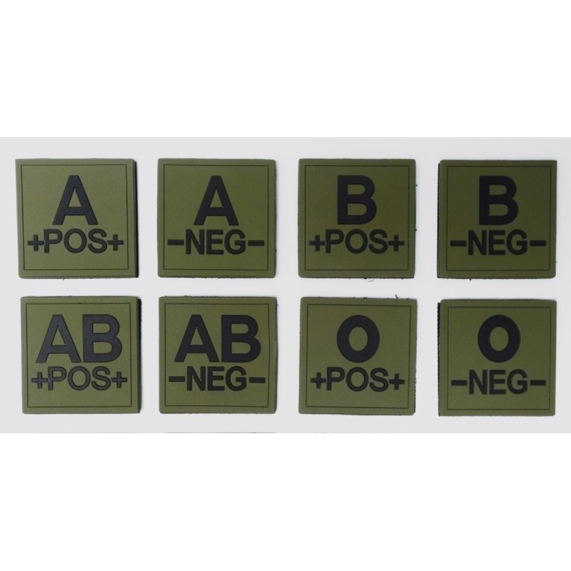 Écusson silicone Groupe sanguin Noir