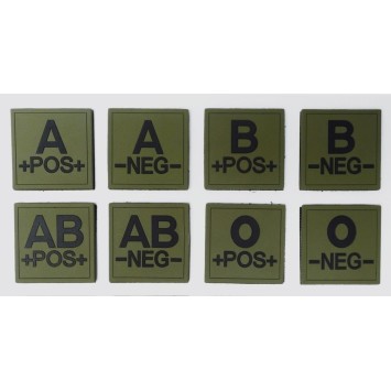 Écusson silicone Groupe sanguin Noir