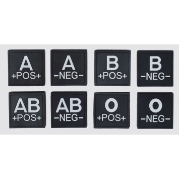 Écusson silicone Groupe sanguin Noir