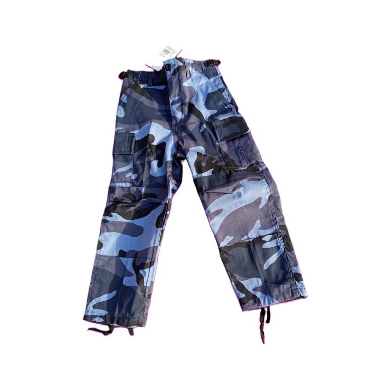Pantalon type BDU Camouflage bleu Enfant