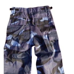 Pantalon type BDU Camouflage bleu Enfant