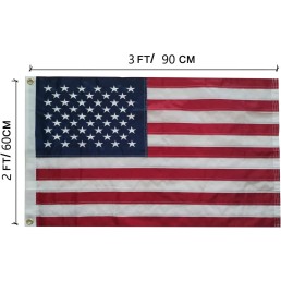 Drapeau USA brodé 90 cm x...