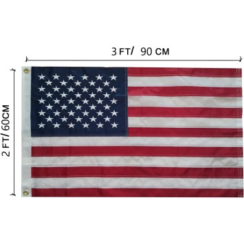 Drapeau USA brodé 90 cm x 60 cm