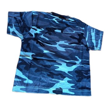 Tee-shirt militaire Enfant Camouflage bleu