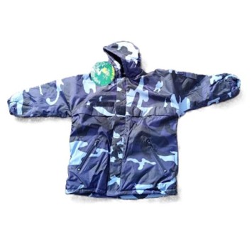 Coupe-vent fourré camouflage bleu