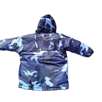 Coupe-vent fourré camouflage bleu