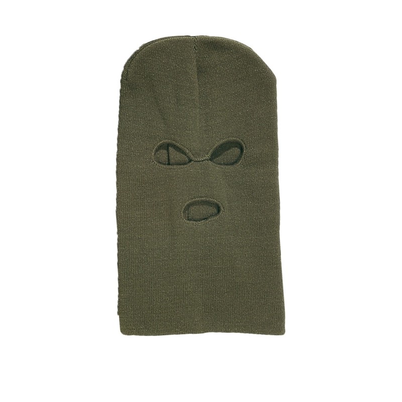 Cagoule 3 trous 100% acrylique Verte