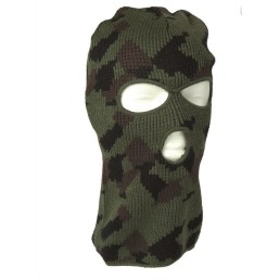 Cagoule 3 trous 100% acrylique maille fine Camouflage CE