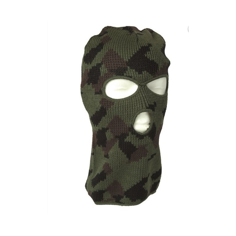 Cagoule 3 trous 100% acrylique maille fine Camouflage CE