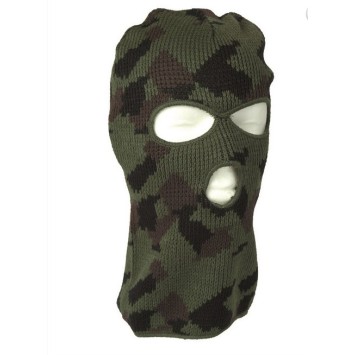 Cagoule 3 trous 100% acrylique maille fine Camouflage CE